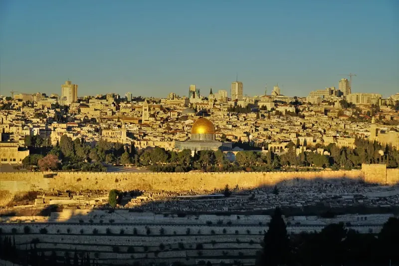 Jerusalem Old City rooftops at dusk